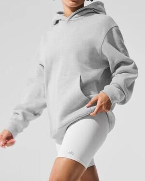 Alo Yoga Renown Heavy Weight Hoodie Heather Grey XS